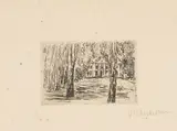 Max Liebermann, Mein Landhaus in Wannsee, 1922, Kaltnadel auf Velin