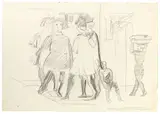Skizze nach unbekanntem Florentiner Meister um 1420 by Ernst Ludwig Kirchner, Um 1936, Bleistift auf festem Papier, sold Jul 2020