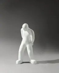 Hans Schmitz, Gefesselter, Um 1925, Gips, weiß gefasst