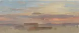 Friedrich Loos, Abendliche Wolkenstudie, Um 1846, Öl auf Leinwand, auf Karton aufgezogen