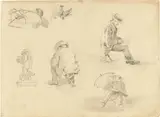 Wilhelm Busch, Künstler-Studien, Um 1858, Bleistift auf Papier