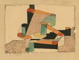 Ludwig Hirschfeld-Mack, Ohne Titel, 1922, Lithografie, aquarelliert, auf Bütten
