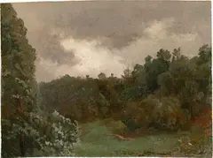 Ernst oder Bernhard Fries, Waldstudie II, Öl auf Leinwand
