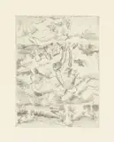 Georg Baselitz, Paranoiamarsch, 1968, Kaltnadel auf Bütten
