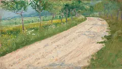 Thomas Theodor Heine, Landstrasse Brno, 1887, Öl auf Leinwand, auf Pappe aufgezogen