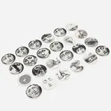 Tema e Variazioni plates, collection of twenty-four by Piero Fornasetti, c. 1955-65, transfer-printed porcelain, sold May 2020