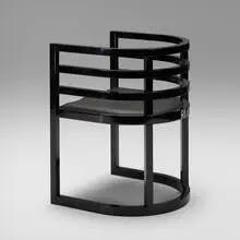 Prototype armchair by Richard Meier, 2011, lacquered wood, leather, sold May 2020