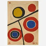 Floating Circles tapestry by Alexander Calder, 1974, hand-woven maguey fiber, sold May 2020