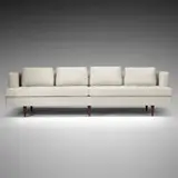 Edward Wormley, sofa, model 4907R, 1949, upholstery, rosewood, brass