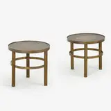occasional tables, pair by Philip and Kelvin Laverne, c. 1965, etched and patinated bronze, pewter, sold Jan 2020