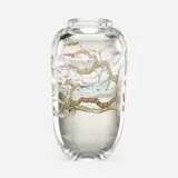 Mark Peiser, rare Paperweight Vase with japonesque decoration, 1980, hand-blown and internally decorated glass
