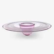 Benjamin Moore, large Amethyst Interior Fold vessel with Black Spiral Wrap, 1987, hand-blown glass