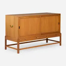 Kaare Klint, Cabinet, 1930, ribbon mahogany, brass, ebony