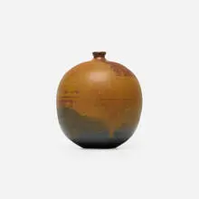 Bottle form by Toshiko Takaezu, c. 1960, glazed porcelain, sold Oct 2024