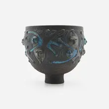 Vessel by Edwin and Mary Scheier, c. 1985, glazed stoneware, sold Oct 2024