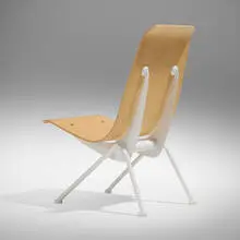 Antony chair by Jean Prouvé, beech plywood, enameled steel, aluminum, sold Oct 2024