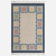 Erik Lundberg, Flatweave carpet, c. 1950, hand-knotted wool