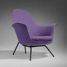 Hans Bellmann, Sitwell chair, 1956, enameled steel, upholstery