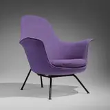 Hans Bellmann, Sitwell chair, 1956, enameled steel, upholstery