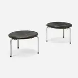Poul Kjærholm, PK 33 stools, pair
