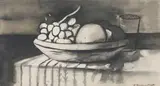 Rsa Rsw Robert Henderson Blyth, Still life of fruit in a bowl on a table