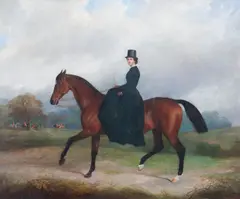 John Paul, Lady on Horseback, oil on canvas