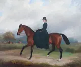 John Paul, Lady on Horseback, oil on canvas