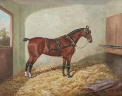 Frederick Albert Clark, A Bay Horse in a Stable, oil on canvas
