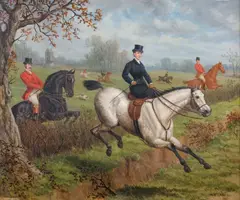 Edward Benjamin Herberte, Clearing the ditch, oil on canvas