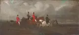 Clearing the fence by British School, 19th century, oil on panel, offered May 2016