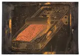 Dieter Roth, Wurzelbehandlung, 1971, Farbserigraphie auf Blech, beidseitig bedruckt