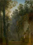 Giacinto Gigante, Parkstudie, Öl auf Papier auf Pappe