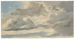 Hermann Kauffmann, Wolkenstudie, Um 1830, Öl auf leichtem Karton