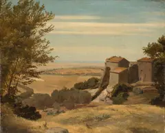 Albert Venus, Studie aus Olevano, Um 1866, Öl auf Leinwand, auf Karton aufgezogen