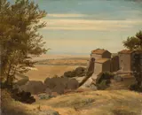Albert Venus, Studie aus Olevano, Um 1866, Öl auf Leinwand, auf Karton aufgezogen
