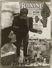 Paul Citroen, Johnson training again (Boxing), Um 1923, Vintage. Silbergelatineabzug einer Original-Photomontage/Collage von 1919