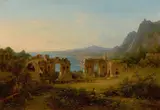 Deutsch, um 1830, Blick auf das antike Theater von Taormina, Öl auf Leinwand