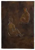 Hermann Blumenthal, Ruhende Hirten, 1934, Bronzerelief mit brauner Patina