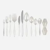 Diamond silverware by Gio Ponti, 1958, sterling silver, stainless steel, sold Jan 2020