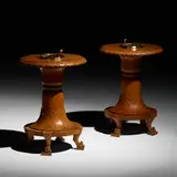 T. H. Robsjohn-Gibbings, side tables from Casa Encantada, Bel Air, pair