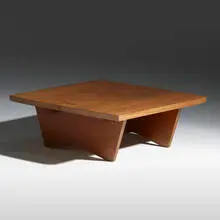 coffee table by George Nakashima, 1960, American black walnut, rosewood, sold Jan 2020