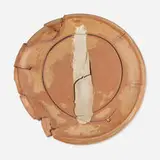 Untitled Plate by Peter Voulkos, 1979, glazed, incised, hand-torn, and gas-fired stoneware with cobalt oxide engobe, clear glaze, and porcelain pass-throughs, sold Jan 2020