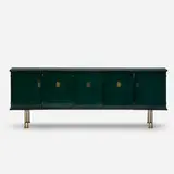 Jean Leleu, cabinet, c. 1960, lacquered wood, brass, gold leaf