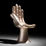 Pedro Friedeberg, Hand chair, c. 1965, carved and gessoed mahogany with silver leaf