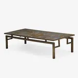 Chin Ying coffee table by Philip and Kelvin Laverne, c. 1965, acid-etched, enameled and patinated brass over pewter and wood, sold Jan 2020