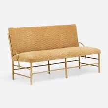 Warren McArthur, Settee, c. 1933, anodized aluminum, upholstery