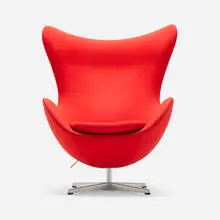 Egg chair by Arne Jacobsen, 1958 / 2003, upholstery, aluminum, matte chrome-plated steel, plastic, sold Sep 2024