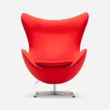 Arne Jacobsen, Egg chair, 1958 / 2003, upholstery, aluminum, matte chrome-plated steel, plastic