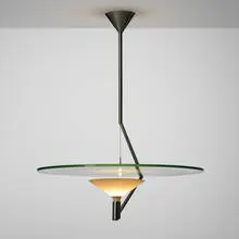 Daniela Puppa, Olympia chandelier, model 2731, c. 1984, glass, frosted glass, chrome-plated brass and steel, steel wire