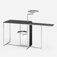 Eileen Gray, Rivoli table, 1928 / 1993, chrome-plated steel, lacquered wood, chrome-plated brass